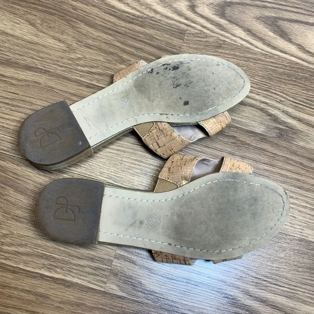 Donald J Pliner Cork‎ Florenc Sandals Woven Slide Tan Womens Size 7.5